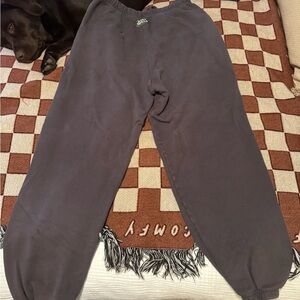 Daily Drills Charcoal Sweatpants with Green Logo Patch